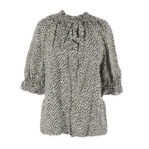 Who What Wear Animal Print top puffy short sleeves